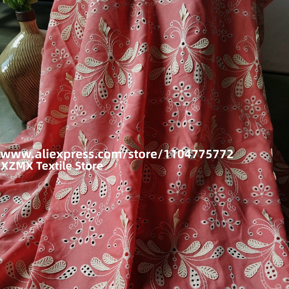 Vintage Sewing Textile - Ткань с 3D-вышивкой в виде цветов